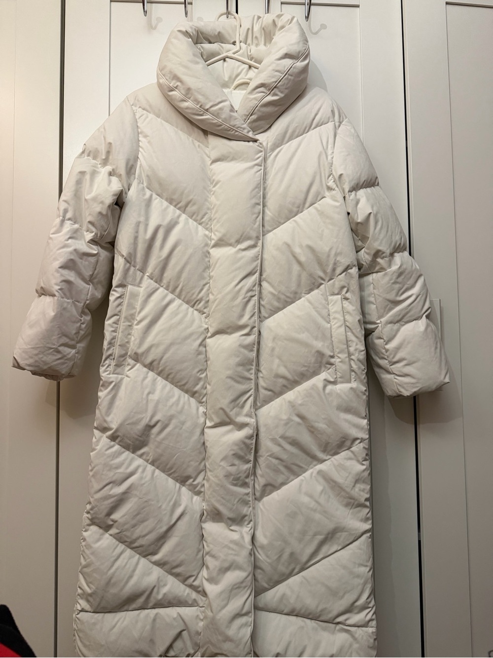 Wilfred Cream Long Puffer Coat